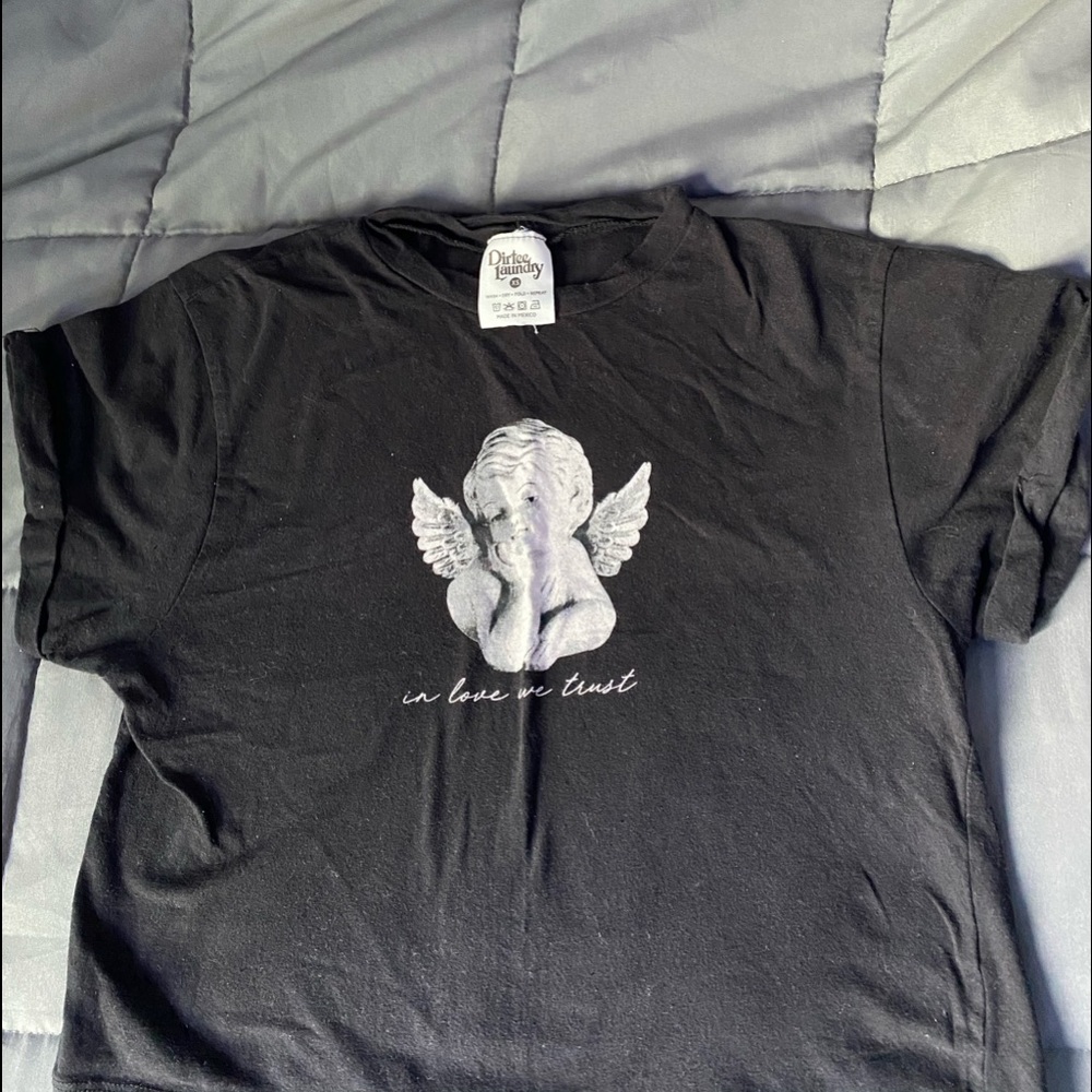 In love we trust Angel cropped T-shirt